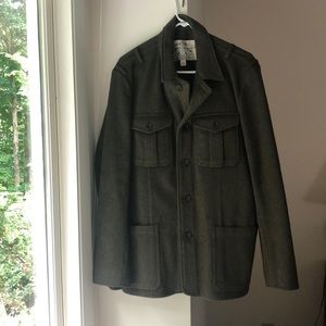 Men’s 100% wool button down jacket